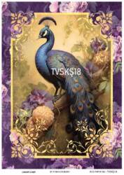 Tavus Kuşu Desenli Pirinç Dekopaj Model : TVSKŞ18 - Line Art