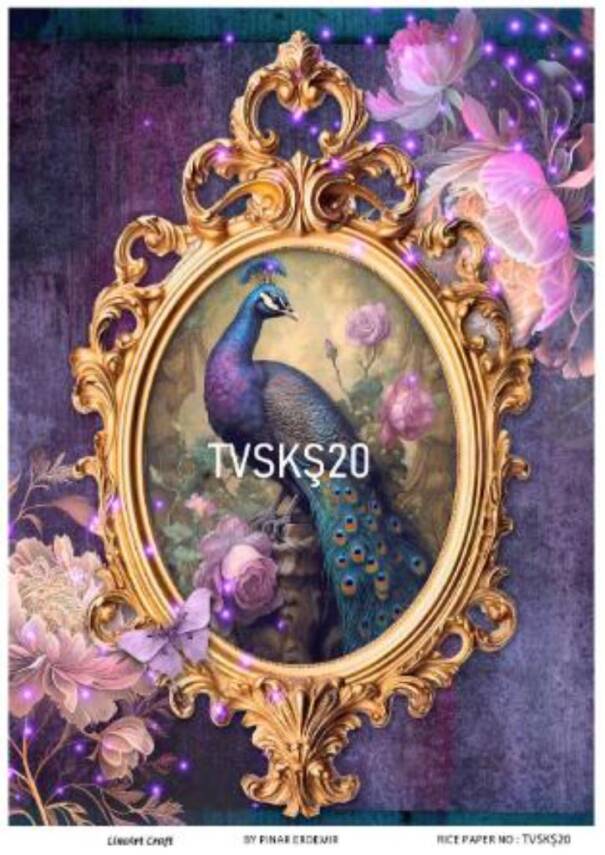 Tavus Kuşu Desenli Pirinç Dekopaj Model : TVSKŞ20 - 1