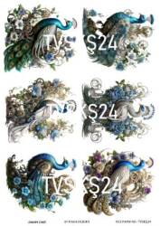 Tavus Kuşu Desenli Pirinç Dekopaj Model : TVSKŞ24 - Line Art