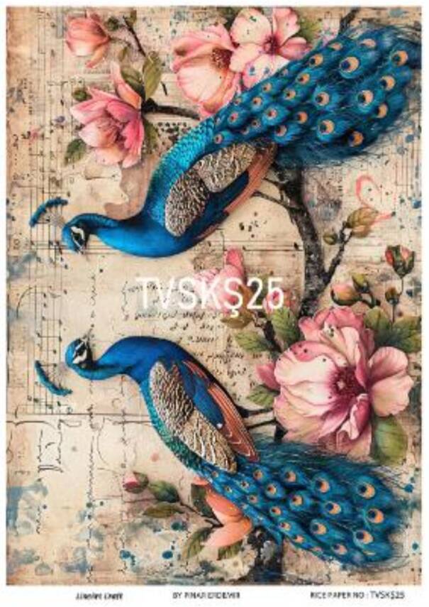 Tavus Kuşu Desenli Pirinç Dekopaj Model : TVSKŞ25 - 1