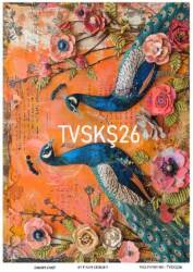 Tavus Kuşu Desenli Pirinç Dekopaj Model : TVSKŞ26 - Line Art