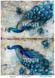 Tavus Kuşu Desenli Pirinç Dekopaj Model : TVSKŞ28 - Line Art