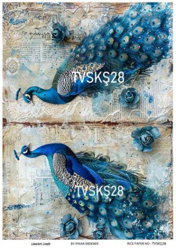 Tavus Kuşu Desenli Pirinç Dekopaj Model : TVSKŞ28 - 1