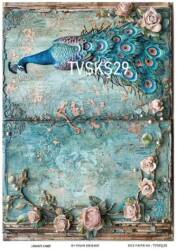 Tavus Kuşu Desenli Pirinç Dekopaj Model : TVSKŞ29 - Line Art