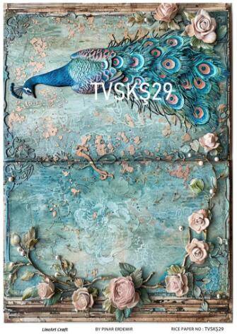Tavus Kuşu Desenli Pirinç Dekopaj Model : TVSKŞ29 - 1