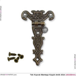 Tek Kuyruk Menteşe Antik Altin Küçük (40x68 mm) Vida Hediye - Tual Hobi Sanat