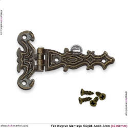 Tek Kuyruk Menteşe Antik Altin Küçük (40x68 mm) Vida Hediye - Tual Hobi Sanat (1)