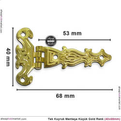 Tek Kuyruk Menteşe Gold Rengi Küçük (40x68mm) Vida Hediye - 3
