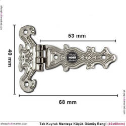 Tek Kuyruk Menteşe Gümüş Rengi Küçük (40x68mm) Vida Hediye - 3