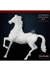 Tek Toynağı Havada At Heykeli (39x38 cm) Ham Polyester - Tual Hobi Sanat