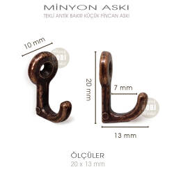 Tekli Minyon Küçük Fincan Askısı (20x13 mm) Antik Altın - Tual Hobi Sanat (1)