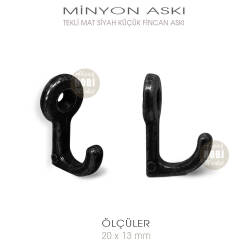Tekli Minyon Küçük Fincan Askısı (20x13 mm) Mat Siyah - Tual Hobi Sanat