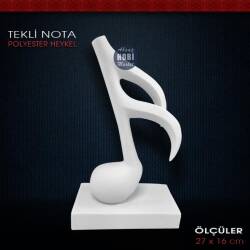 Tekli Nota Müzik Biblo Heykeli (27x16 cm) Ham Polyester - Tual Hobi Sanat