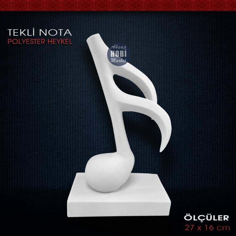 Tekli Nota Müzik Biblo Heykeli (27x16 cm) Ham Polyester - 1