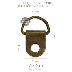 Telli Çerçeve Askısı 10 Adet (20x12 mm) Antik Altın - Tual Hobi Sanat (1)