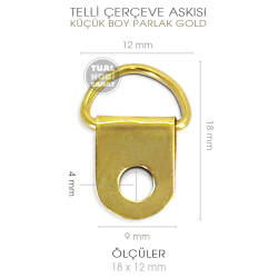 Telli Çerçeve Askısı 10 Adet (20x12 mm) Parlak Gold - Tual Hobi Sanat (1)