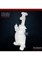 Tencereli Ahçıbaşı Ördek Biblo (20x8 cm) Ham Polyester - Tual Hobi Sanat