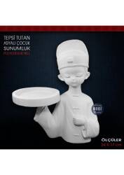 Tepsi Tutan Asyalı Çocuk Sunumluk (24x17 cm) Ham Polyester - Tual Hobi Sanat