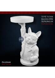 Tepsi Tutan Bulldog Köpek Sunumluk (23x16 cm) Ham Polyester - Tual Hobi Sanat