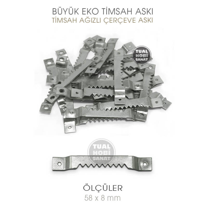 Timsah Ağızlı Çerçeve Askısı Eko Büyük 10 Adet (5,7x0,8 cm) - 1
