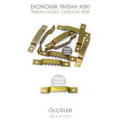 Timsah Ağızlı Çerçeve Askısı Ekonomik 10 Adet (42x6 mm) - Tual Hobi Sanat