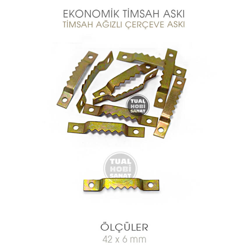 Timsah Ağızlı Çerçeve Askısı Ekonomik 10 Adet (42x6 mm) - 1