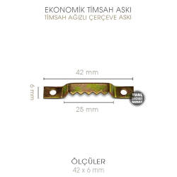 Timsah Ağızlı Çerçeve Askısı Ekonomik 10 Adet (42x6 mm) - Tual Hobi Sanat (1)
