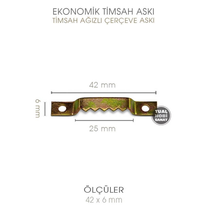 Timsah Ağızlı Çerçeve Askısı Ekonomik 10 Adet (42x6 mm) - 2