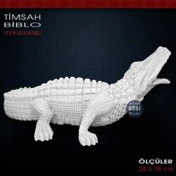 Timsah Biblo Heykel (24x18 cm) Ham Polyester - Tual Hobi Sanat