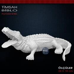 Timsah Biblo Heykel (24x18 cm) Ham Polyester - Tual Hobi Sanat (1)