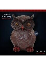 Tombul Baykuş Heykeli (22x20 cm) Ham Polyester - 3