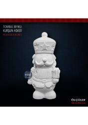 Tombul Bıyıklı Kurşun Asker Biblo (18x9 cm) Ham Polyester - Tual Hobi Sanat
