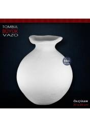 Tombul Büyük Vazo (27x25 cm) Ham Polyester - Tual Hobi Sanat