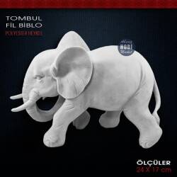 Tombul Fil Biblo Heykeli (24x17 cm) Ham Polyester - Tual Hobi Sanat