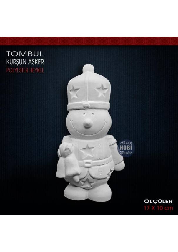 Tombul Kurşun Asker Biblo (17x10 cm) Ham Polyester - 1