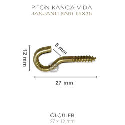 Toptan Piton Kanca Vida 16X35 Model (27x12 mm) 100 Adet - Tual Hobi Sanat (1)