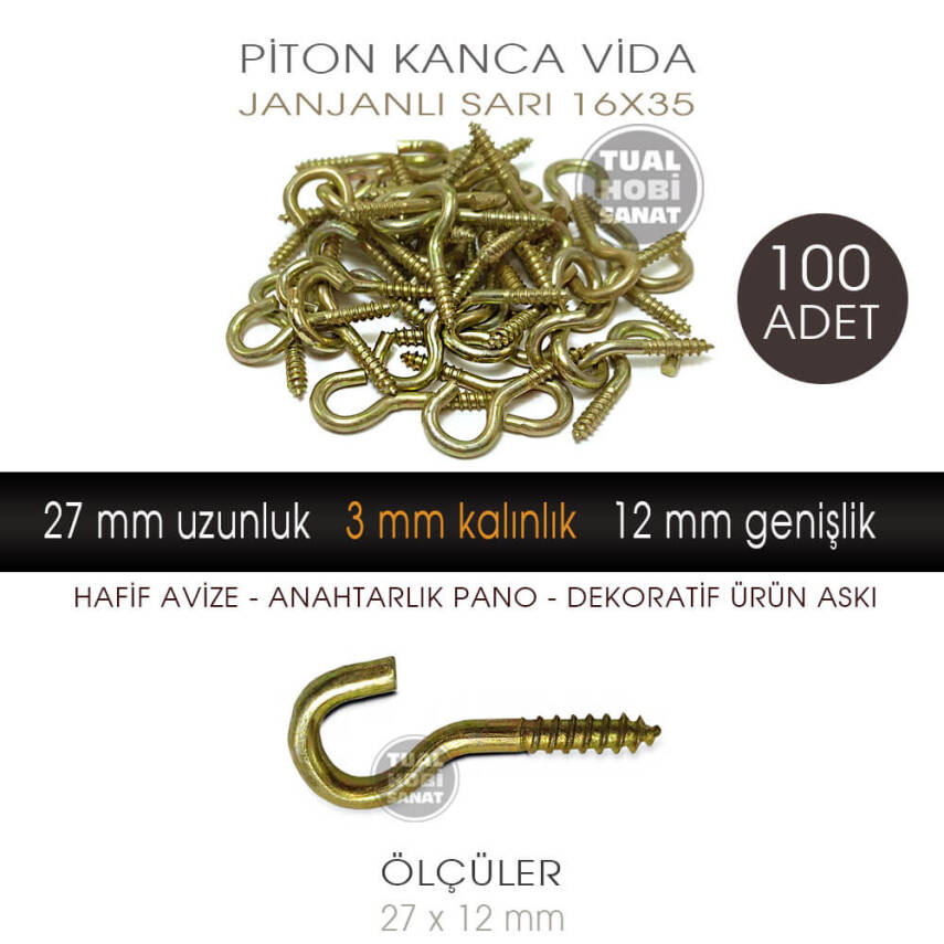 Toptan Piton Kanca Vida 16X35 Model (27x12 mm) 100 Adet - 1