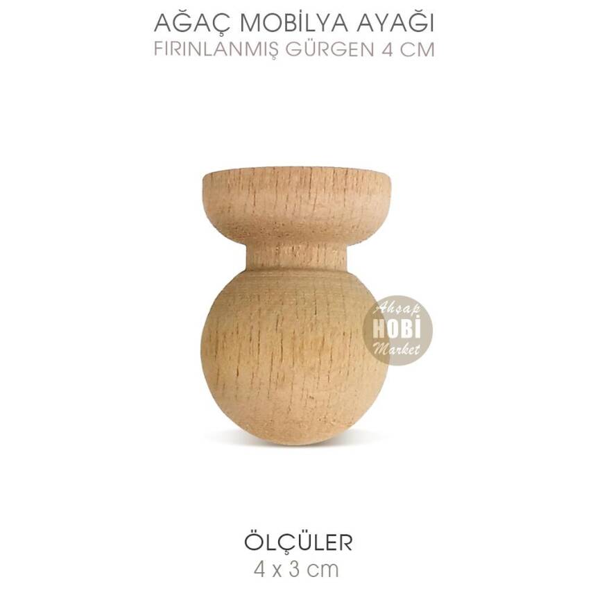Torna Sunumluk, Kutu Sandık Ayağı (4x3 cm) Doğal Ahşap - 1