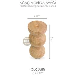 Torna Sunumluk, Kutu ve Sandık Ayağı (7x3 cm) Doğal Ahşap - Tual Hobi Craft İst (1)