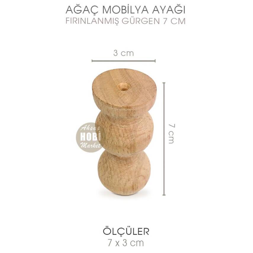 Torna Sunumluk, Kutu ve Sandık Ayağı (7x3 cm) Doğal Ahşap - 2