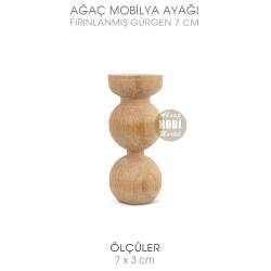 Torna Sunumluk, Kutu ve Sandık Ayağı (7x3 cm) Doğal Ahşap - Tual Hobi Craft İst