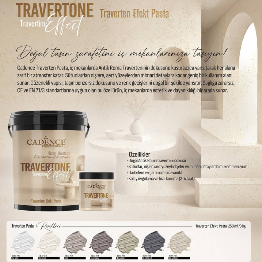 Traverten Efekt Pasta TRV05 Toprak Rengi 250 ml - 3