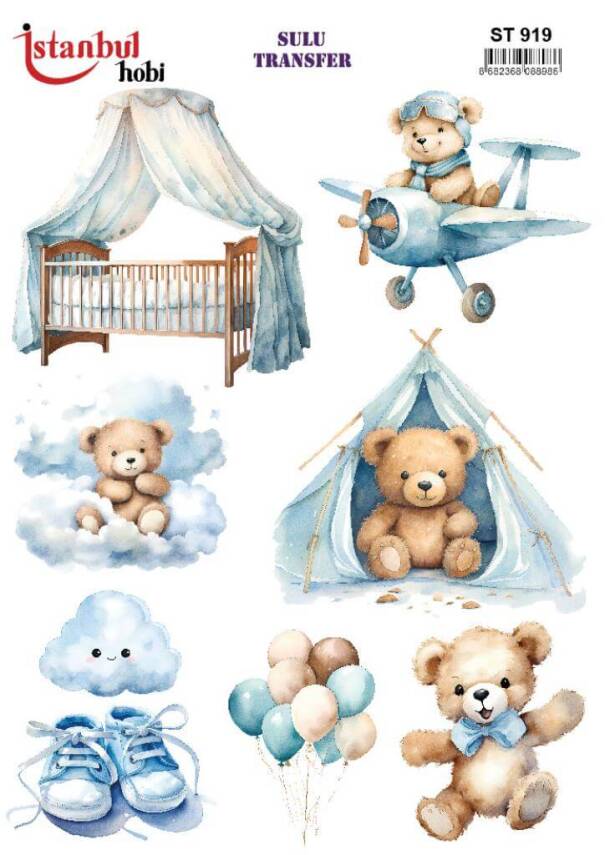 Ayıcık Desenli Sulu Transfer Ist STI- 919 - 1