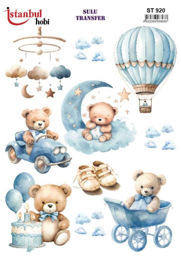 Ayıcık Desenli Sulu Transfer Ist STI- 920 - 1