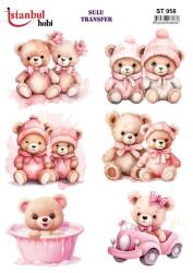 Ayıcık Desenli Sulu Transfer Ist STI- 958 - Tual Hobi Craft Ist