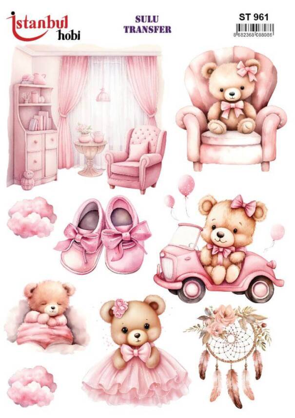 Bebek Odası Desenli Sulu Transfer Ist STI-961 - 1