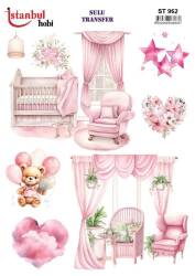 Bebek Odası Desenli Sulu Transfer Ist STI-962 - Tual Hobi Craft Ist