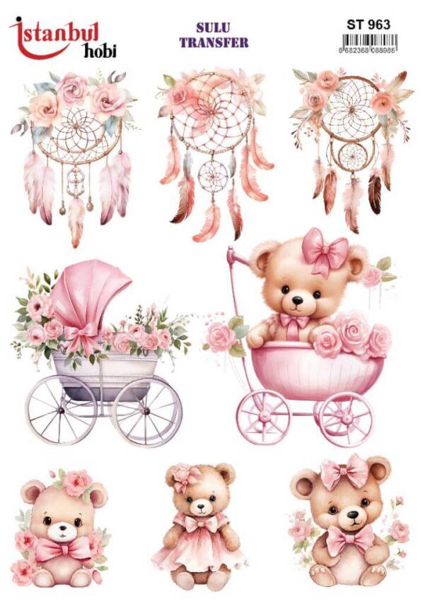 Düş Kapanı Ayıcık Desenli Sulu Transfer Ist STI-963 - 1