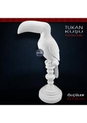 Tukan Kuşu Biblo Heykeli (43x25 cm) Ham Polyester - Tual Hobi Sanat
