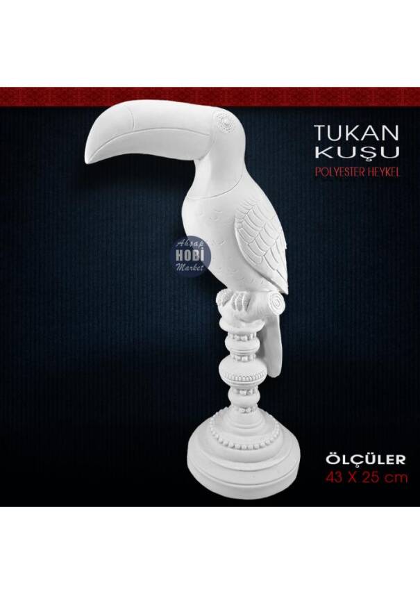 Tukan Kuşu Biblo Heykeli (43x25 cm) Ham Polyester - 1
